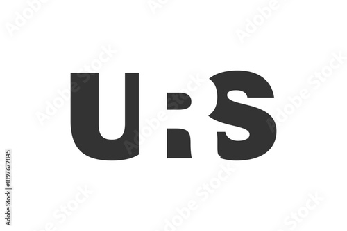 URS logo design. Initial letter U R S bold font style for tech startups, consulting, corporate branding. Creative company name, headlines typography identity, trendy logotype.