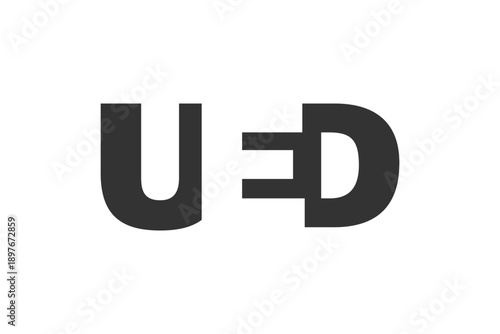 UED logo design. Initial letter U E D bold font style for tech startups, consulting, corporate branding. Creative company name, headlines typography identity, trendy logotype.