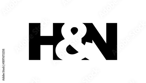 HN logo design in bold style. Black white identity symbol. Modern typography emblem. Corporate branding icon.