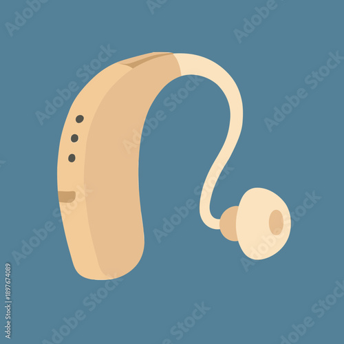 Hearing Device Flat Vector Minimal