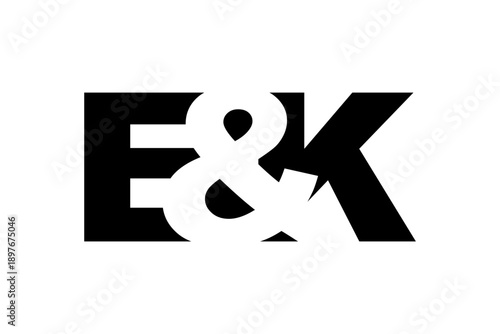EK logo design in bold style. Black white identity symbol. Modern typography emblem. Corporate branding icon.
