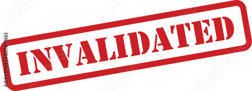 Red rectangular rubber stamp clearly displaying the word INVALIDATED in capital letters on white