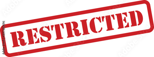 Red restricted rubber stamp on a pristine white background indicating limited access or controlled information