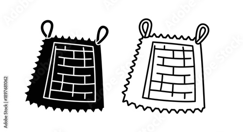 Traditional Prayer Mat Rug Icon Vector Silhouette for Islamic Muslim Salah Worship Spiritual Use