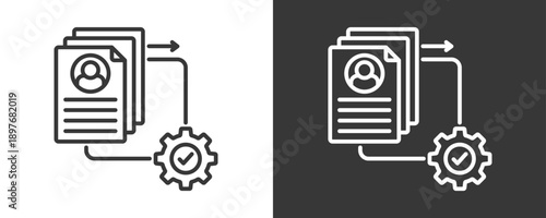 Management Icon Set Vector Collection Isolated In Black And White