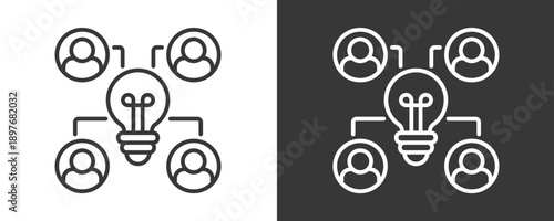 Collaboration Icon Set Vector Collection Isolated In Black And White