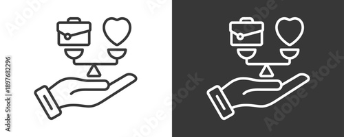 Work Life Balance Icon Set Vector Collection Isolated In Black And White