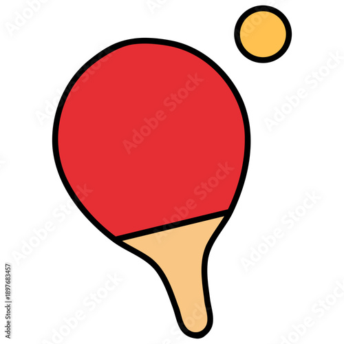 Ping Pong Paddle and Ball 