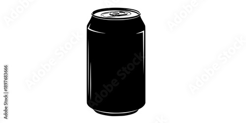 soda can silhouette vector illustration black and
