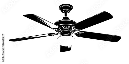 ceiling fan silhouette vector illustration
