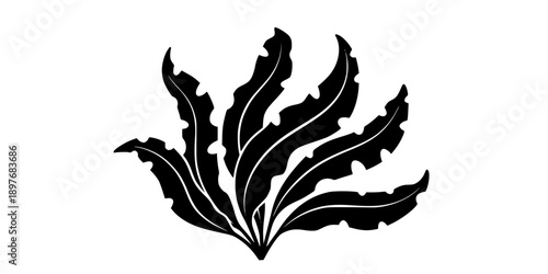 Waving Seaweed Icon Silhouette
