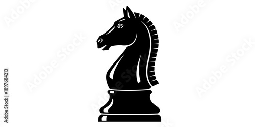 Vector Silhouette of a Chess Knight Piece Symbol
