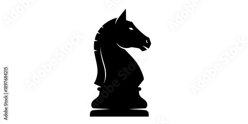 Vector Silhouette of a Chess Knight Piece Symbol
