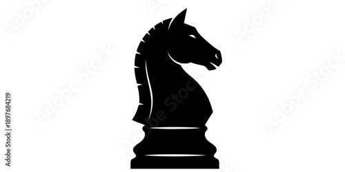 Vector Silhouette of a Chess Knight Piece Symbol

