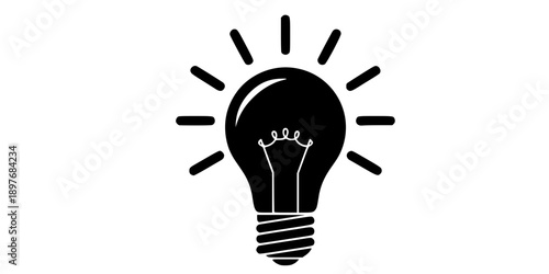 Lightbulb Idea Icon Silhouette Vector Illustration
