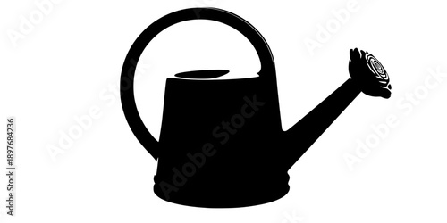 Toy Watering Can Silhouette Vector Illustration
