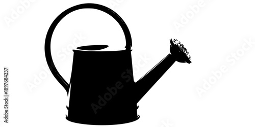 Toy Watering Can Silhouette Vector Illustration
