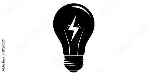 Lightbulb Idea Icon Silhouette Vector Illustration
