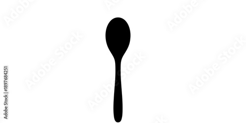 Wooden Spoon Only Silhouette Vector Illustration
