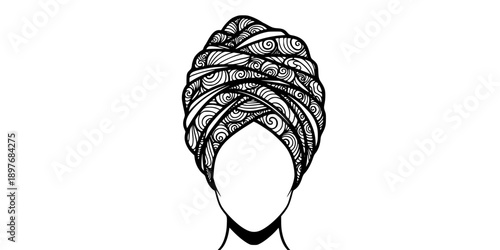 Headwrap Silhouette Vector Illustration
