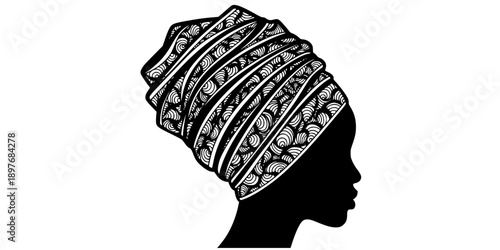 Headwrap Silhouette Vector Illustration
