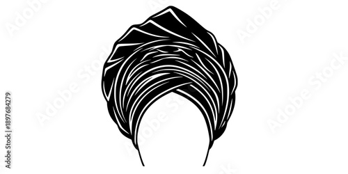 Headwrap Silhouette Vector Illustration
