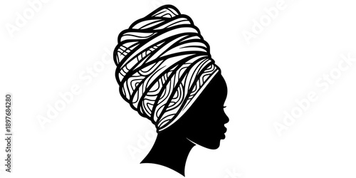 Headwrap Silhouette Vector Illustration
