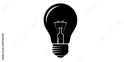 Light Bulb Silhouette Vector Illustration

