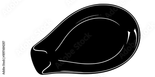 Ceramic Spoon Rest Silhouette Vector Illustration
