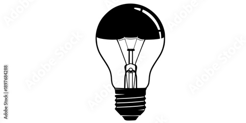 Light Bulb Silhouette Vector Illustration
