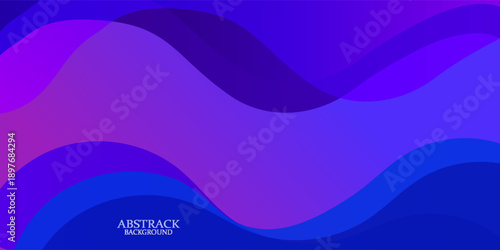 abstract modern background with smooth flowing wave shapes, layered curved forms, deep blue and electric blue color palette.