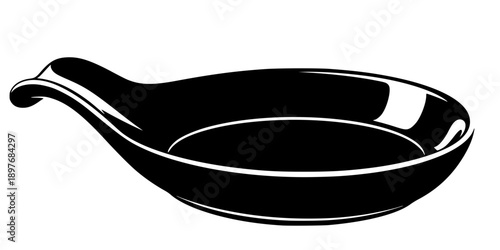 Ceramic Spoon Rest Silhouette Vector Illustration
