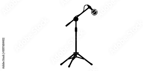 mic stand silhouette vector illustration
