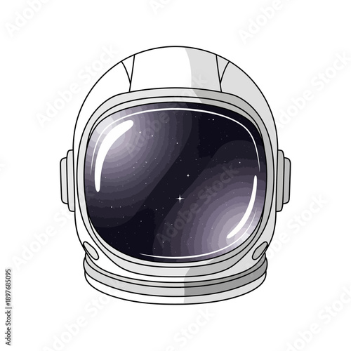 Astronaut Helmet Space Suit Illustration.