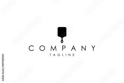 Vintage pizza grill wooden stand logo with flat design vector