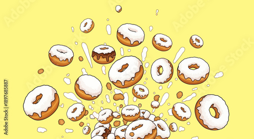 Glazed Donuts Falling