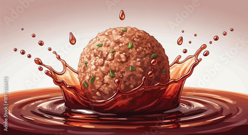 Meatball in Red Sauce Splash