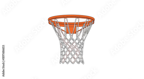 Basketball Hoop Net and Rim Closeup.