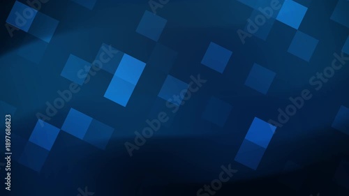 animated dark blue gradient background with glowing blue squares suitable for technology, abstract design, digital art, and futuristic concepts. Bright and vibrant.