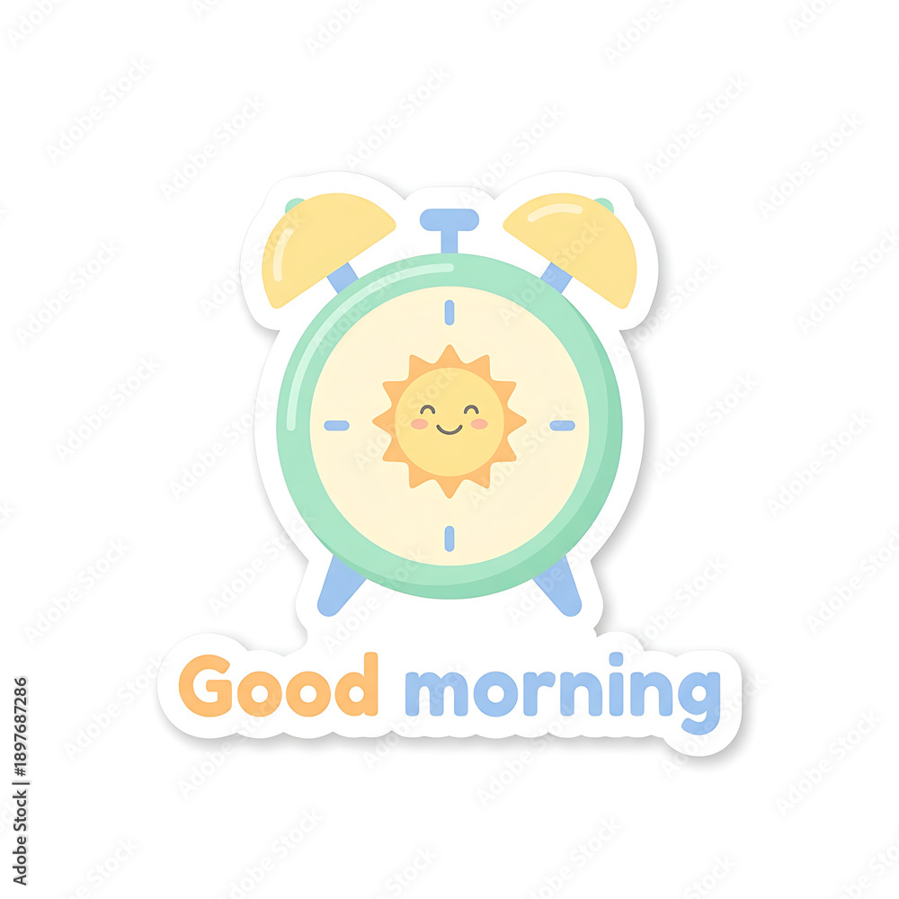 Fototapeta premium Cartoon Alarm Clock Morning.