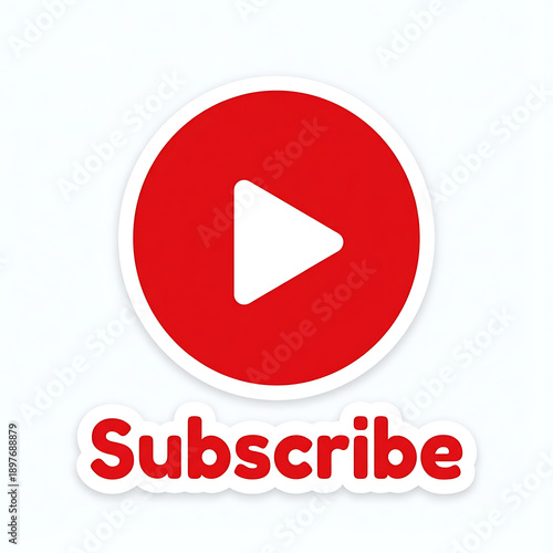 Red Subscribe Button Icon.