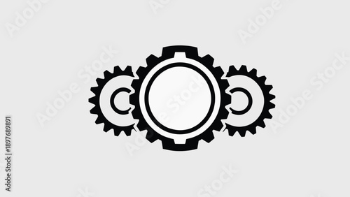 Interconnected Gears Representing Mechanical System in Industrial Setting from Direct Viewpoint