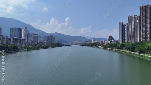 Shaxi River Aerial View - Sanming City, Fujian Province China