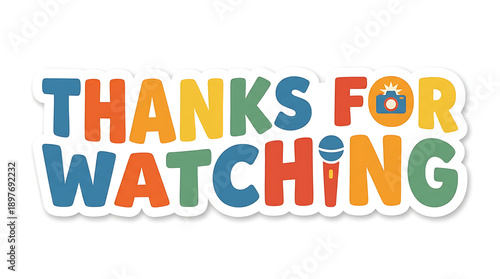 Colorful Thanks for Watching Text 1.
