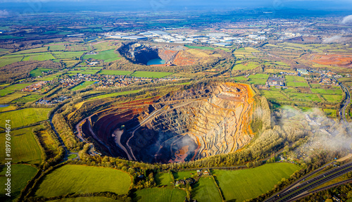 Wallpaper Mural Aerial open-pit quarry and industrial landscape near Coalville, Leicestershire Torontodigital.ca