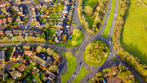 Wallpaper Mural Drone aerial of Field Head village and suburban housing, Leicestershire UK Torontodigital.ca