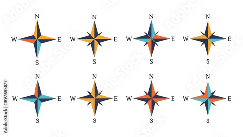 Compass Rose Collection: Navigation, Direction, and Travel Icons
