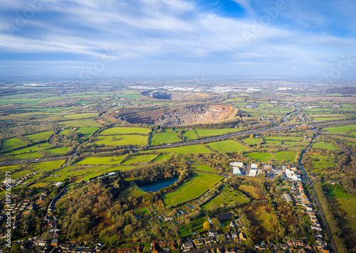 Wallpaper Mural Drone aerial of Field Head village and suburban housing, Leicestershire UK Torontodigital.ca