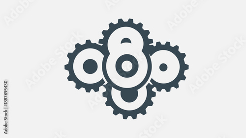 Interconnected Gears Symbolizing Technology and Industry in a Graphical Representation