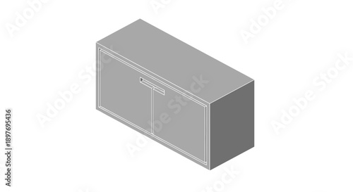 Gray Metal Filing Cabinet with Handles.